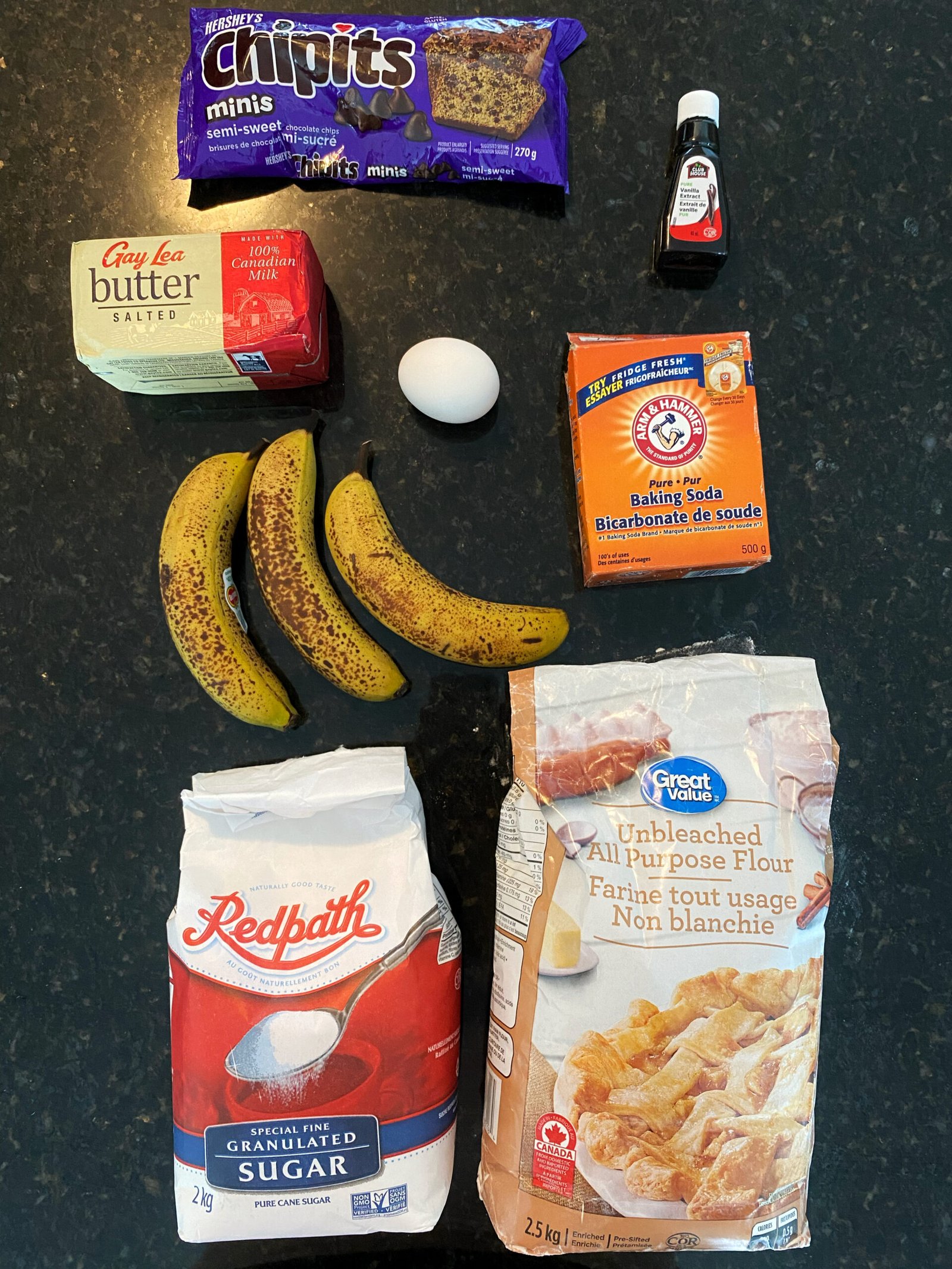 Chocolate Chip Banana Bread Ingredients