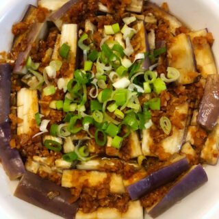 Steamed Chinese Eggplant With Garlic Sauce and Dried Shrimps